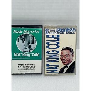 Lot of 2 Nat King Cole Magic Memories &The Unforgettable Cassette Tapes '86 & '9